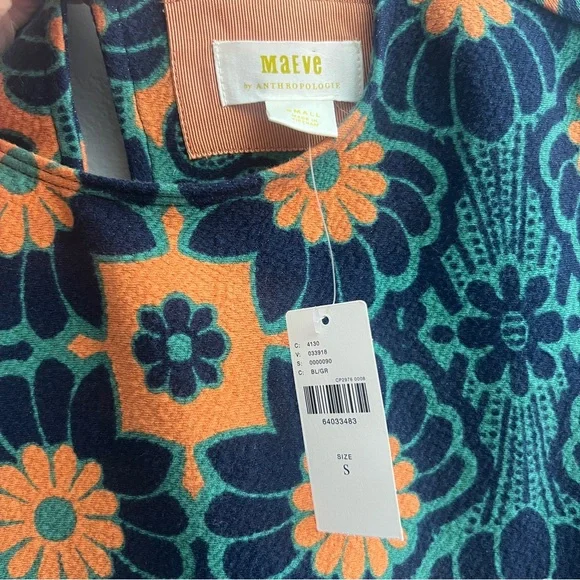 *New* Maeve by Anthropologie Floral Shift Mini Dress, Size Small - Picture 7 of 9